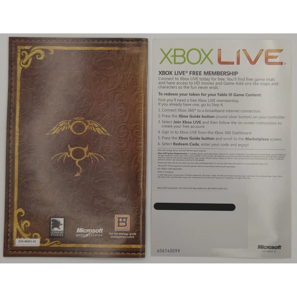 Fable III 3 - Xbox 360 - CIB w/ Manual and Insert - Not For Resale NFR